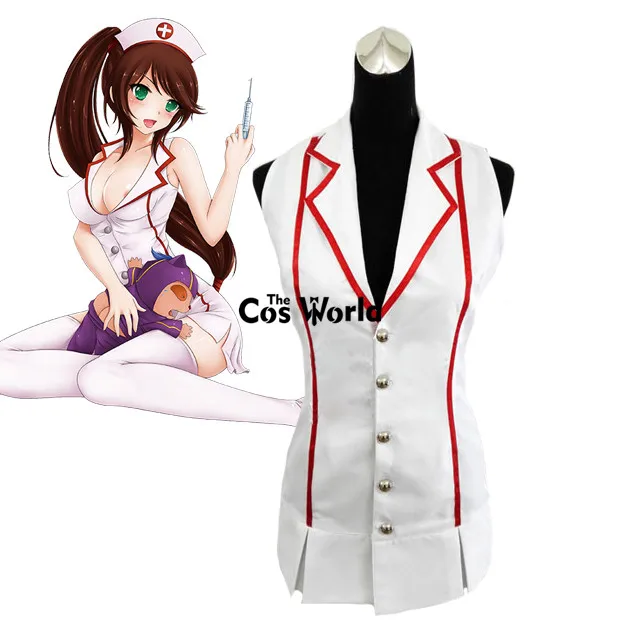 LOL Akali Sexy Nurse V Neck Sleeveless Tops Dress Uniform Outfit Games Cosplay Costumes