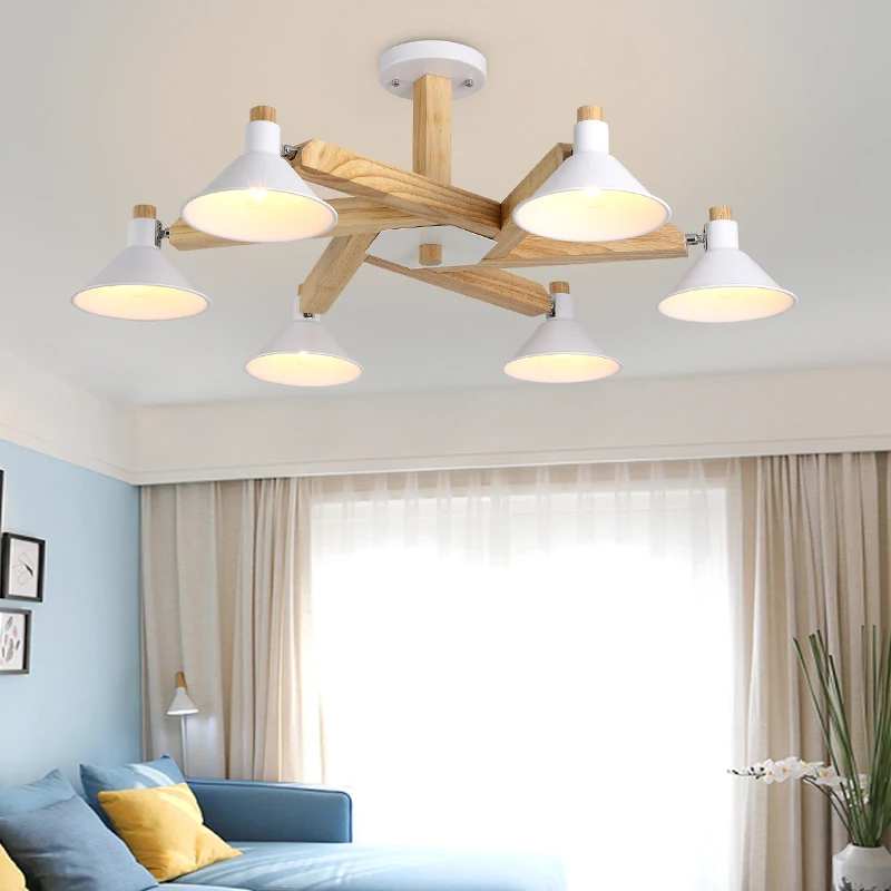 Retro Wooden LED Ceiling Light Korea Style Ceiling Lighting For Living Room/Bedroom/Study Room Modern Ceiling Lamp