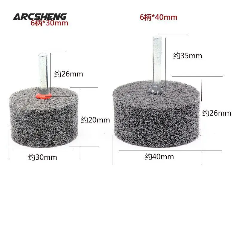 Tête de meulage en Fiber de Nylon, tige de 6mm, tête de meulage à montage spécial pour moule, finition, polissage, outils rotatifs, 1 pièce