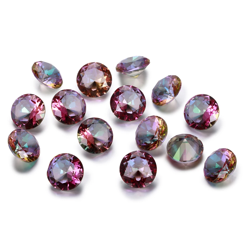 

Round Cut Loose Gemstone 12x12MM 2.5-3.5 CT Rainbow Topaz Stones Fashion Decoration Jewelry Gifts 10 pcs/set Wholesale