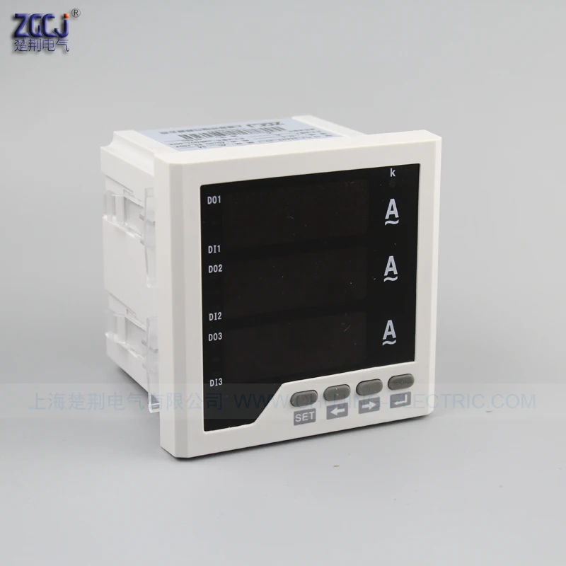 

CJ-3AA33-3O-T AC/DC 85-265V supply AC 5A range 3 phase digital ampere meter with 3 switch signal output with RS485 current meter