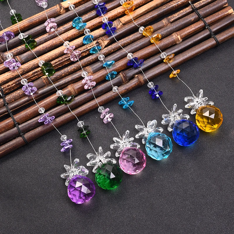 6PCS Chandelier Crystals Ball Prisms Rainbow Octogon Beads Chakra Suncatcher Home Wedding Decoration