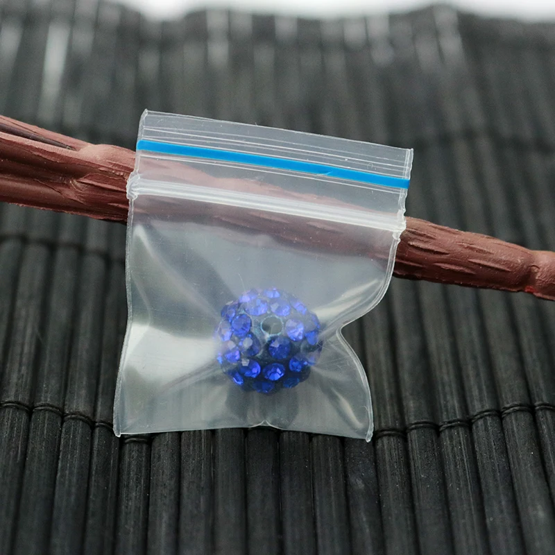 

1000pcs/lot Clear With Blue Line Resealable PE Environmental Plastic Zip Lock Jewelry Gift Packaging Bag 3x3cm