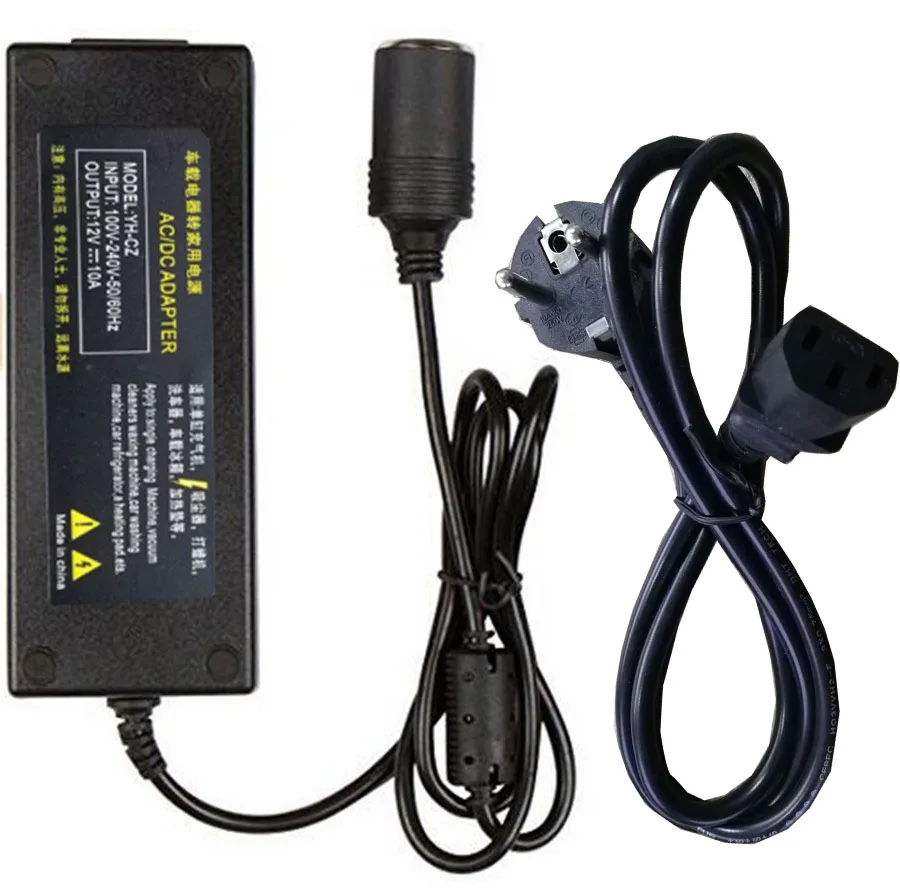 120W Power Converter AC 220v (100~240v) Input DC 12V 10A Output Adapter Car Power Supply Cigarette Lighter Plug