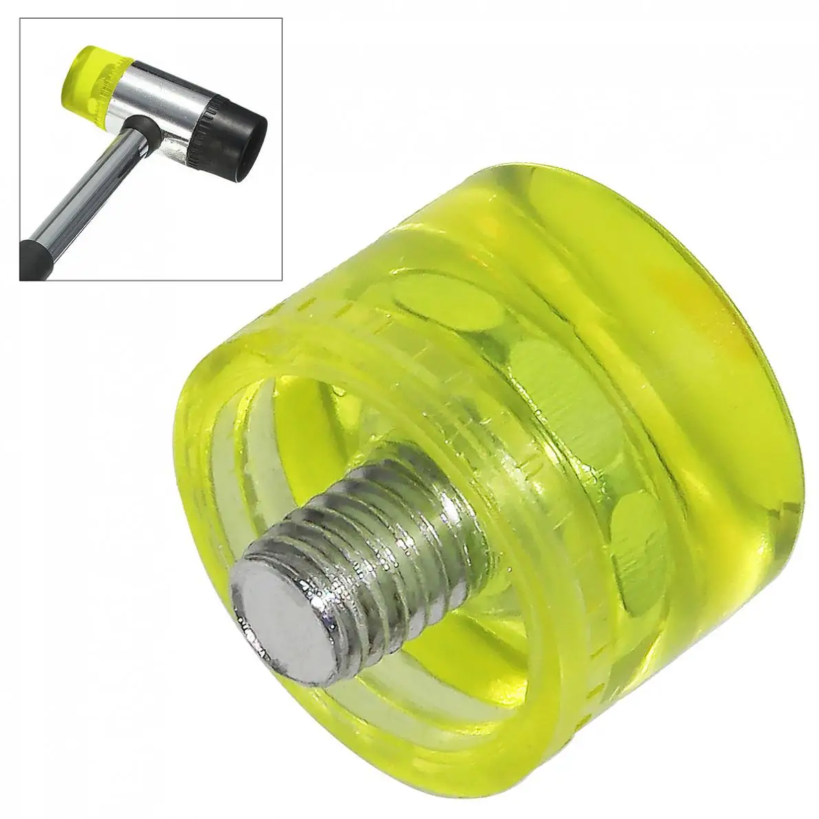 

25mm Rubber Round Hammer Head Double Faced Work Glazing Window Beads Hammer with Replaceable Hammer Head Nylon Head Mallet Tool