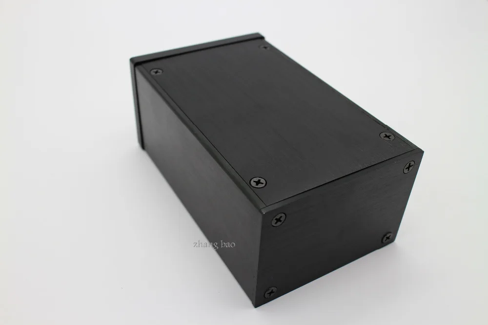 حاوية مكبر صوت من الألومنيوم الأسود B0609/علبة أمبير صغيرة/صندوق Preamp/هيكل PSU