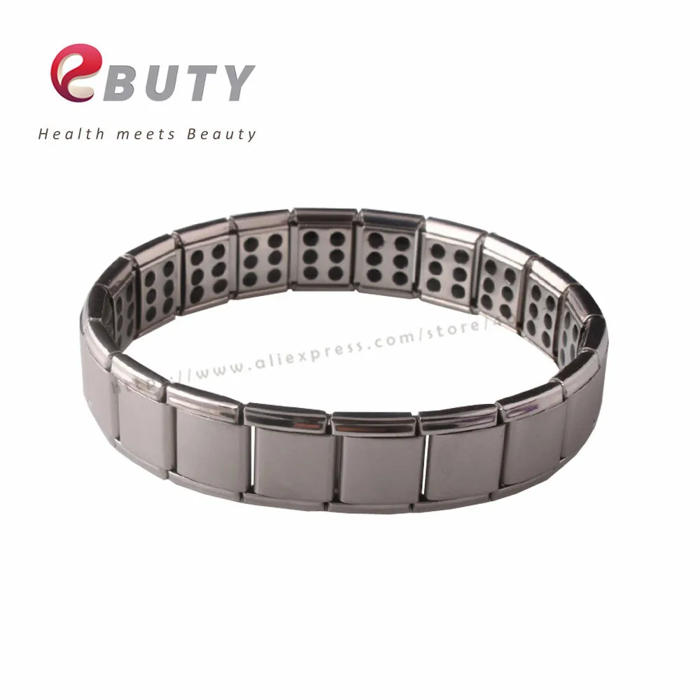 EBUTY 316L Stainless Steel Bracelets With Energy Germanium Stones Fashion Health Bangle Bracelet with Package Box 10pcs