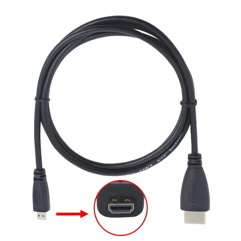 5FT Micro  HDMI-compatible A/V TV Video Cable For HP Pavilion X2 10.1