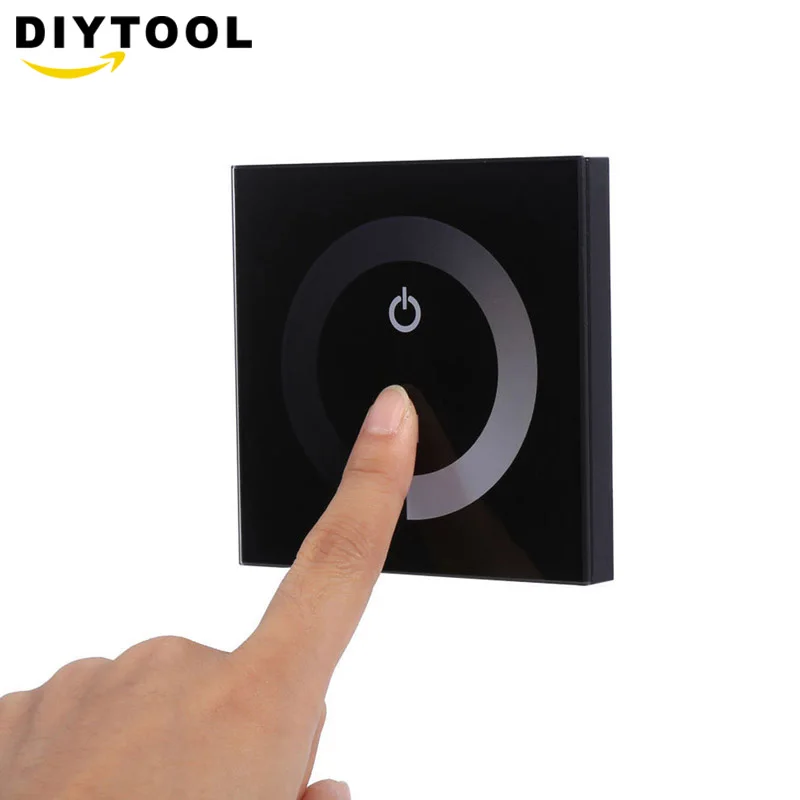 Led dimmer 12V-24V 3 Keys single color  touch panel dimmer controller white/black Home Wall Light Switch For LED Strip Tape