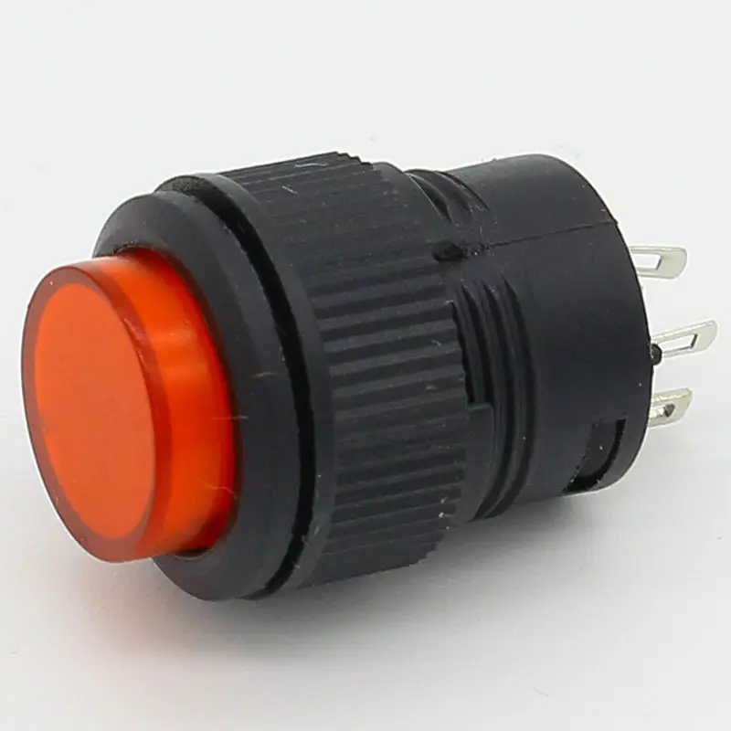 Interruptor de botón autoblocante con LED ON-OFF, 16mm