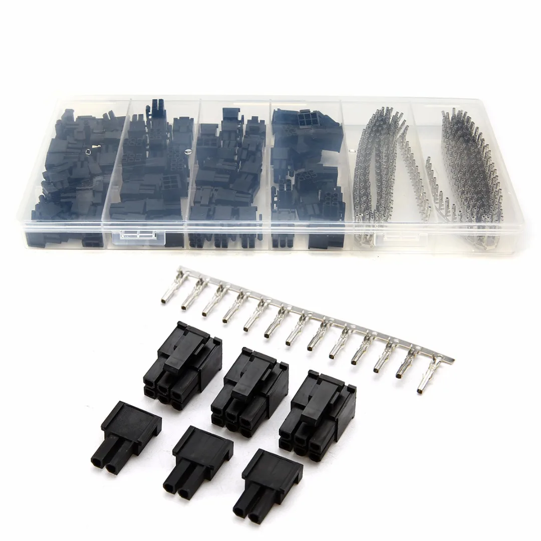 400pcs Crimp Female Terminals Pin Plug + 50pcs 5557 8(6+2)P ATX EPS PCI-E Connectors With Plastic Box