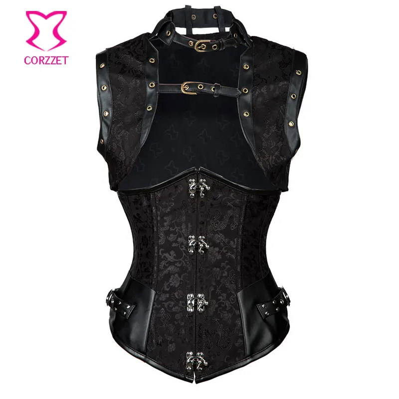 

Black Sexy Corset Steel Bone Underbust Steampunk Corsetto Gotico Corsets And Bustiers Burlesque Korsett For Women Waist Trainer