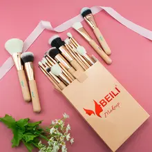 Pink Makeup Brush Set High-Quality Natural Hair #6
