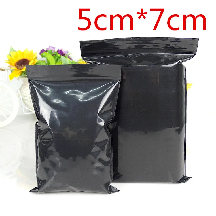 

5*7cm 1000Pcs/ Lot Black Resealable Plastic Zipper Top Valve Storage Pack Bag Self Seal Ziplock Poly Package Packaging Pouch