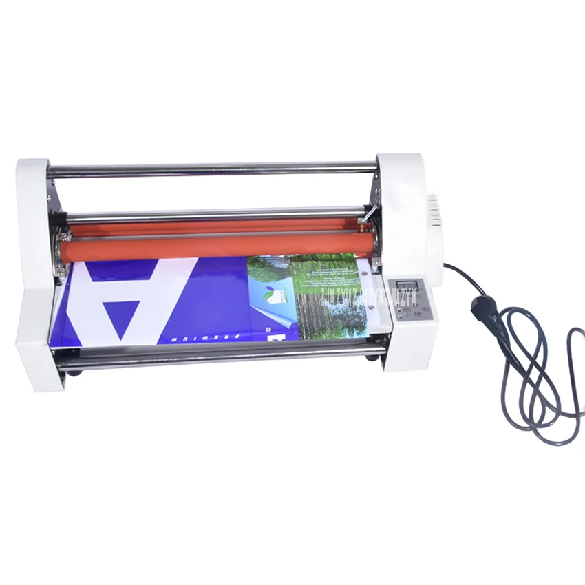 V350 Film Laminator Four Rollers A3 SIZE Hot Roll Laminating Machine Electronic Temperature Control Singleroll Laminator