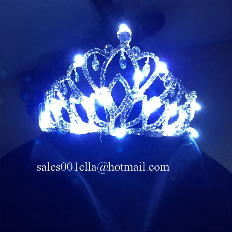 Whloesale 5 Pcs 2016 New LED Luminous Wedding Crown Christmas Headwear For Party Wedding Stage Show