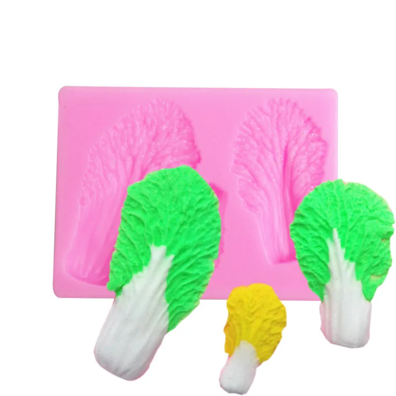 Chinese cabbage Shaped vegetables 3D Silicone Mold Cake Decoration tools Fondant kitchen Baking accessories F0728