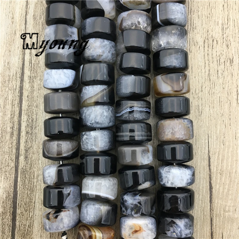 8x14mm Natural Agates Druzy Wheel Loose Beads,Gems Stone Quartz Necklace Balance Beads For DIY Jewelry   MY2081