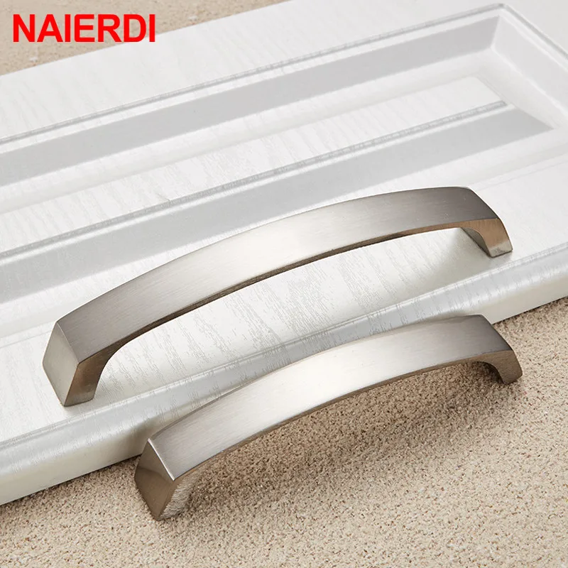 NAIERDI Modern Style Cabinet Pulls Knobs Door Kitchen Handles Furniture Hardware Wardrobe Cupboard Handle Drawer Pulls