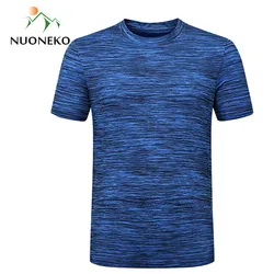 Men's Summer Quick Dry Gyms Fitness T-shirts Elastic Outdoor Hiking Climbing Fishing Running Short T Shirt Plus Size 8XL DX01