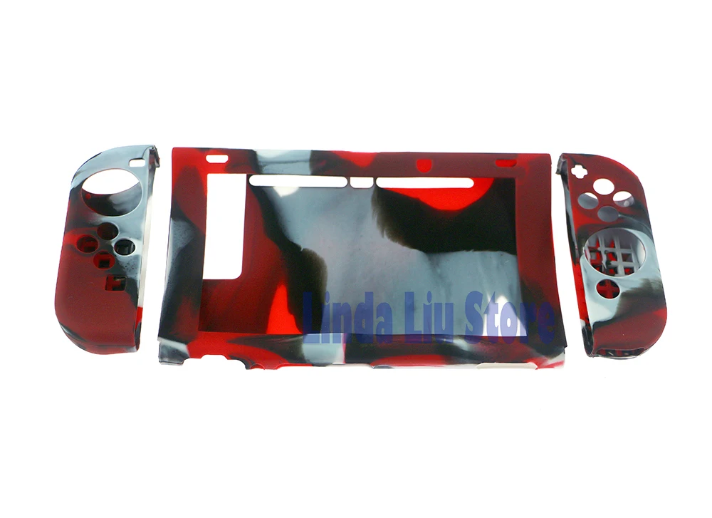 Правый и левый корпус, чехол, защитный чехол, камуфляжный противоскользящий силиконовый чехол для переключателя, 10 компл./лот