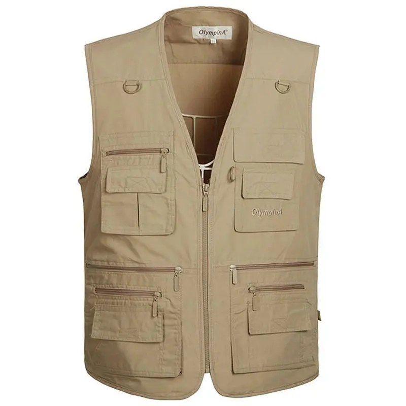 6 Colors Large Size Quick-Drying Work Vest Mens Fishing Camping Sleeveless Jacket Outdoor Male Waistcoats with Many Multi Pocket