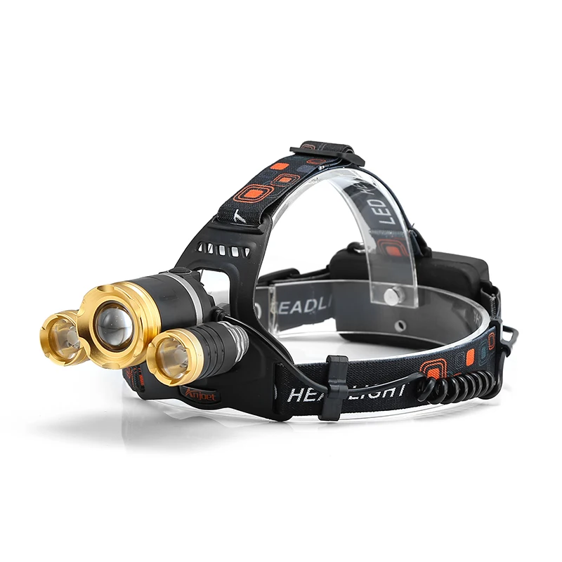 10000 lumens Rechargeable led headlamp 3led head flashlight torch xml t6 head lamp waterproof lights headlight 18650 battery