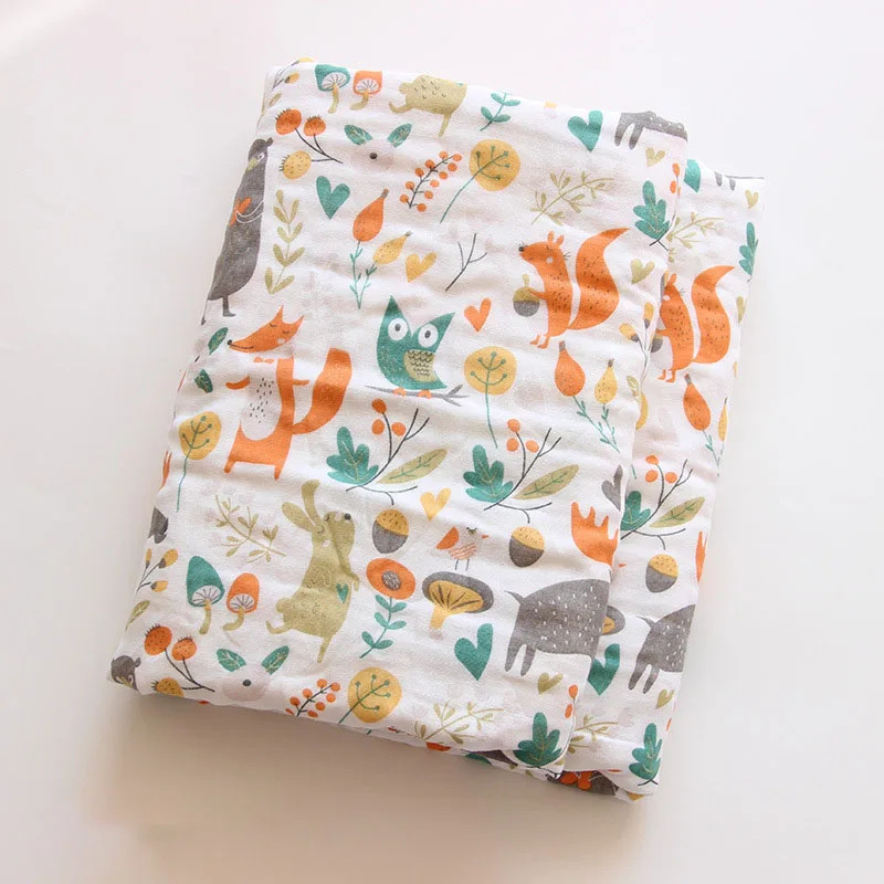 Animal Newborn Blankets Bath Gauze Baby Swaddles Soft Infant Wrap Sleepsack 100% Cotton Play Mat Baby Stroller Cover