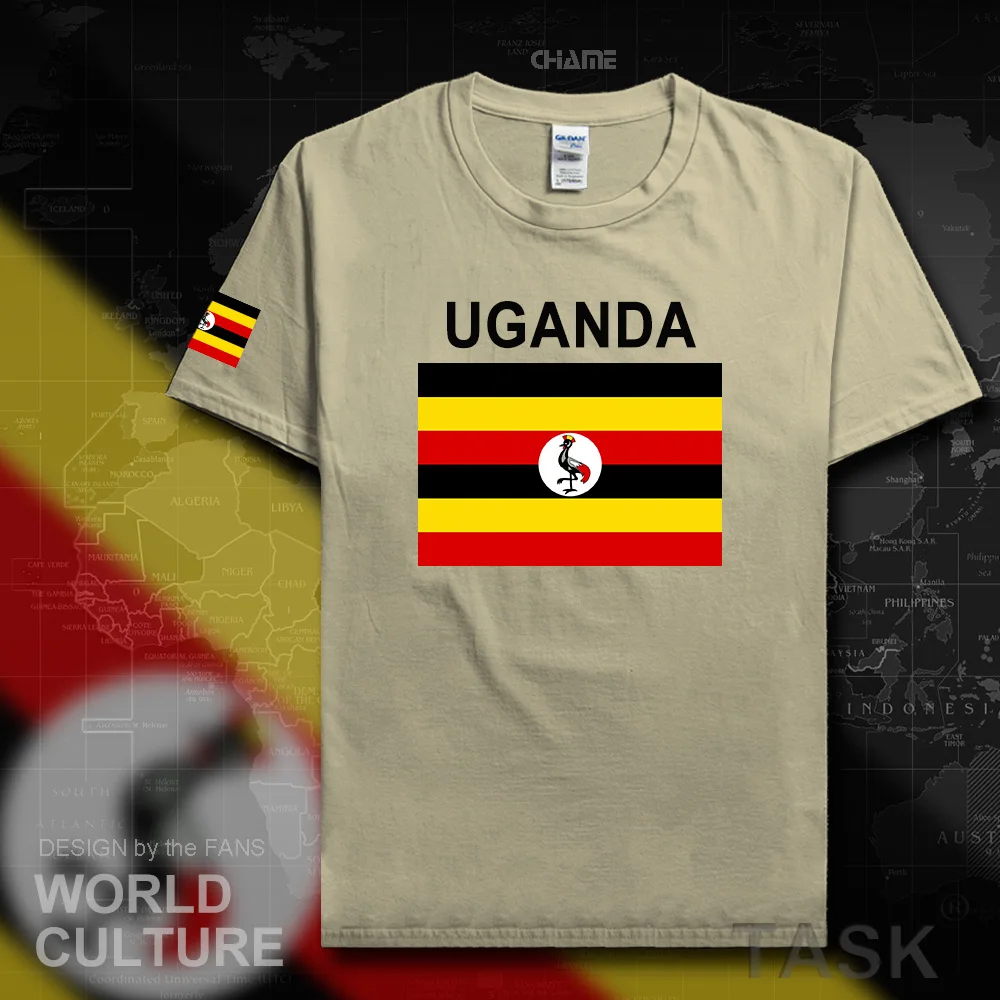 Uganda Ugandan men t shirts 2017 jerseys nation team tshirt 100% cotton t-shirt gyms clothing tees country sporting flags UGA