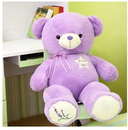 

60cm lavender teddy bear plush toy bear doll throw pillow gift w4108