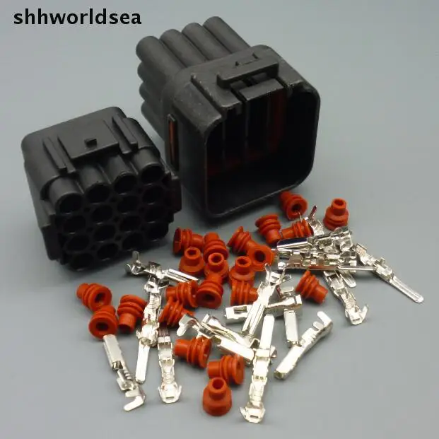 Shhworldsea 10 sets 16 Pin 2.2mm auto connector, Auto Waterdichte Elektrische plug, Automotive sensor Belangrijkste connector voor auto vrachtwagen ect