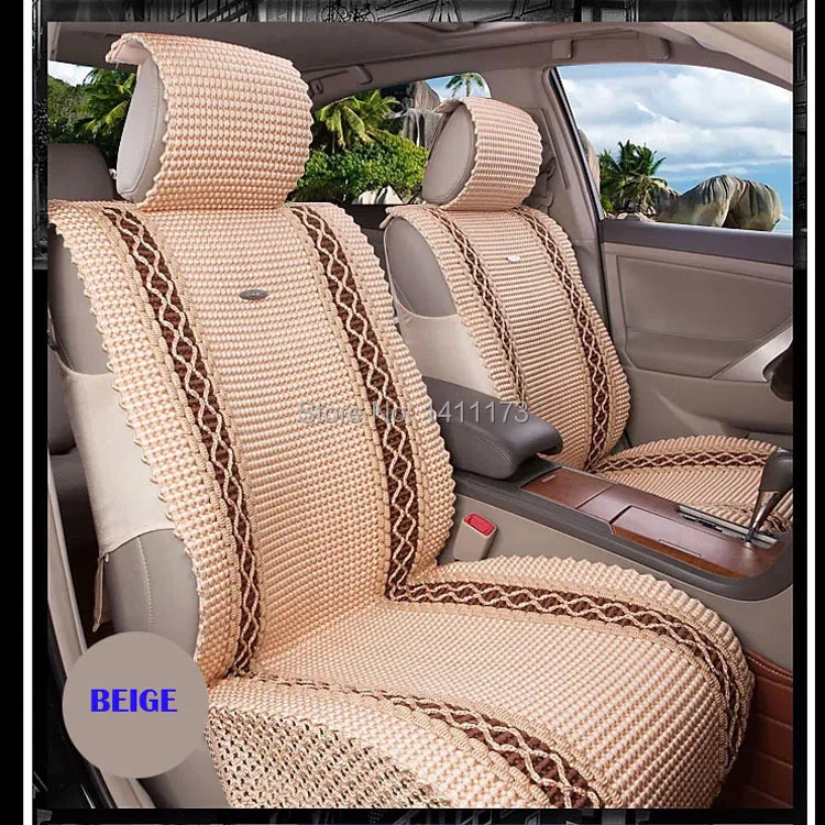 

Quality Ice silk universal 5 seats handmade autumn car seat cushion /seat covers /car seat supports 6PCS/set car set decoration