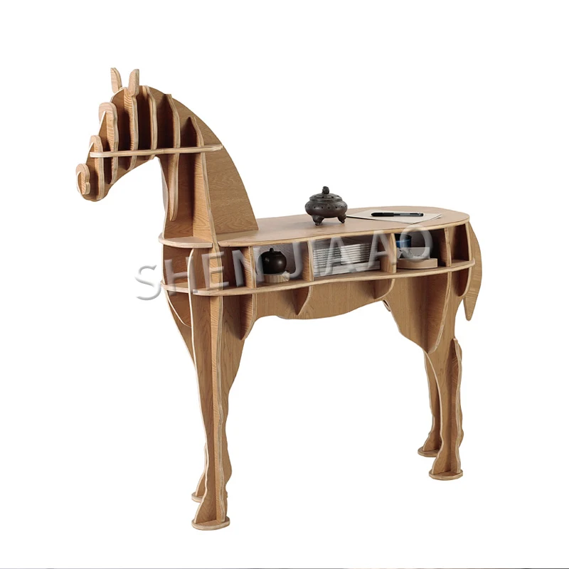 Creative Pony Shape Table Pony Decoration Living Room Table Nordic Living Room Simple Art Decoration Pony Assembly Bookshelf 1PC