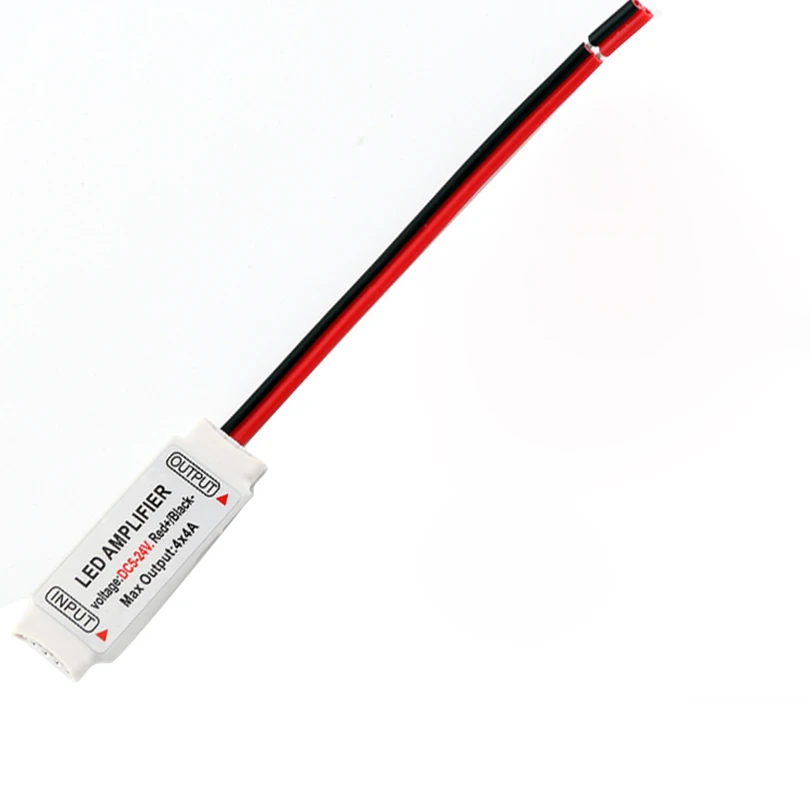 Mini RGBW LED Controlador de Sinal Repetidor, Fita LED, DC5-24V, 5Pin, 4CH x 4A, 5050, 2835