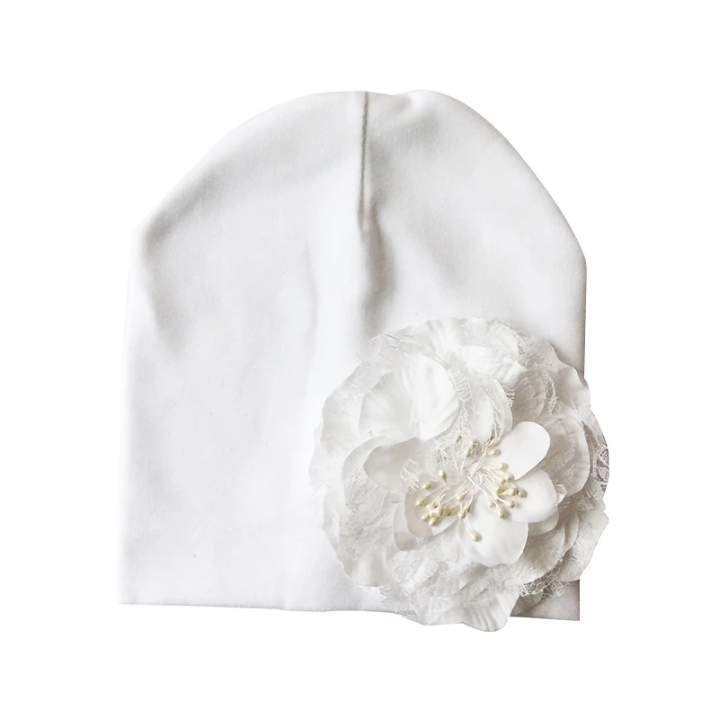 Partisig Brand Baby Girls Hat Cotton Knit Floral Beanie For Girls Spring Autumn Caps With Big Flower Winter Children\'s Hats