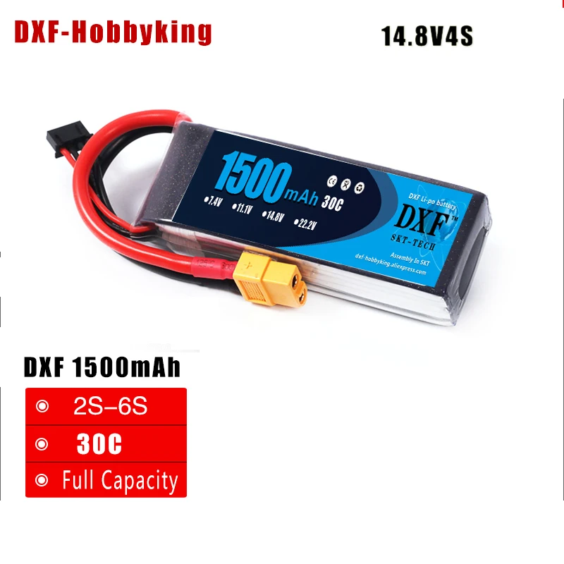 

2017 DXF lipo battery 4S 14.8V 1500mah 30C max 50C For QAV250 210 FPV Drone RC race Drone Multirotor Helicopter rc car Battery