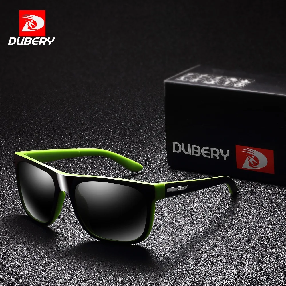 

DUBERY Polarized Sunglasses Men Driver Shades Male Sun Glasses For Men Square Color Mirror Luxury Brand Designer Oculos UV400