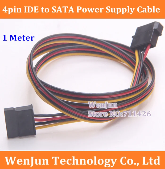 

new IDE molex 4pin male to SATA 15pin female Power Supply Cable 1meter length made of 18AWG Wire