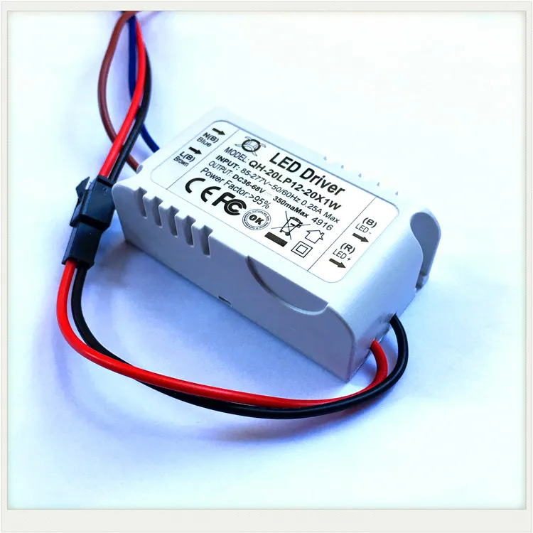 12-20x1w 12w 15w16w 18w 20w LED Driver Power Supply 300mA input85-277v for Led ceilling light panel light downlight Transformers