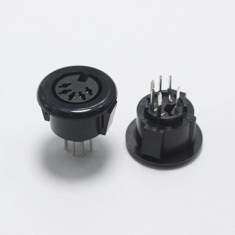 1pcs DIN 5P Female Jack Cable Connector with Singal terminals 5Pin Large Keyboard Panel Mount Solder Chassis Socket Adapter