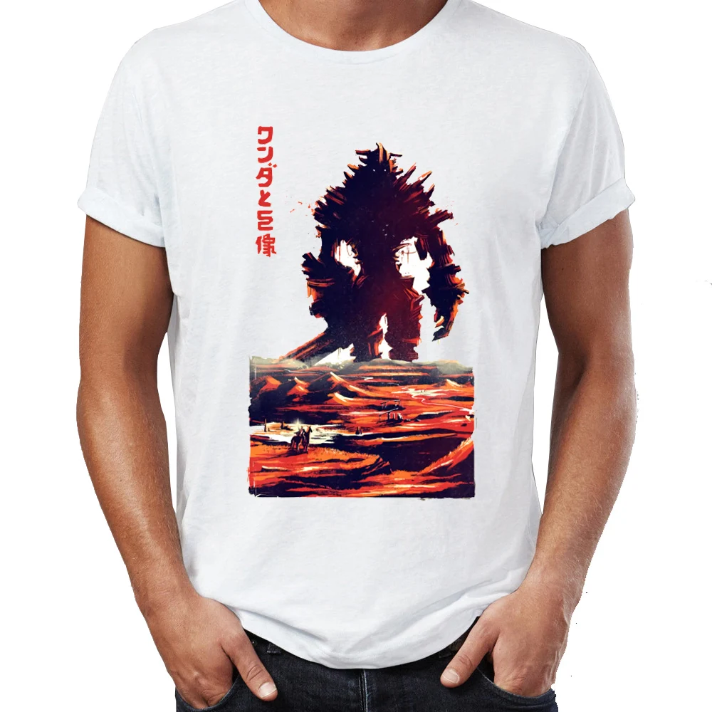 Summer Men's T-shirt Shadow Of The Colossus Awesome Artwork Printed Tshirt Anime Funny Tees Tops Harajuku Streetwear