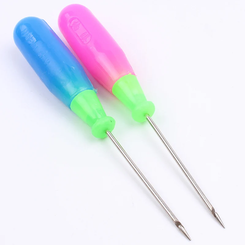 Quality Needles Sewing Tools Plastic Handle Awl Leather Hole Puncher Stitching Tools Drill Tools Crochet Locking Stitching DIY