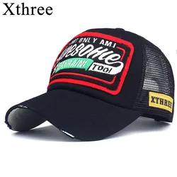 Xthree yaz beyzbol şapkası nakış file şapka erkekler kadınlar için şapka Snapback Gorras Hombre şapka rahat Hip Hop kapaklar baba Casquette