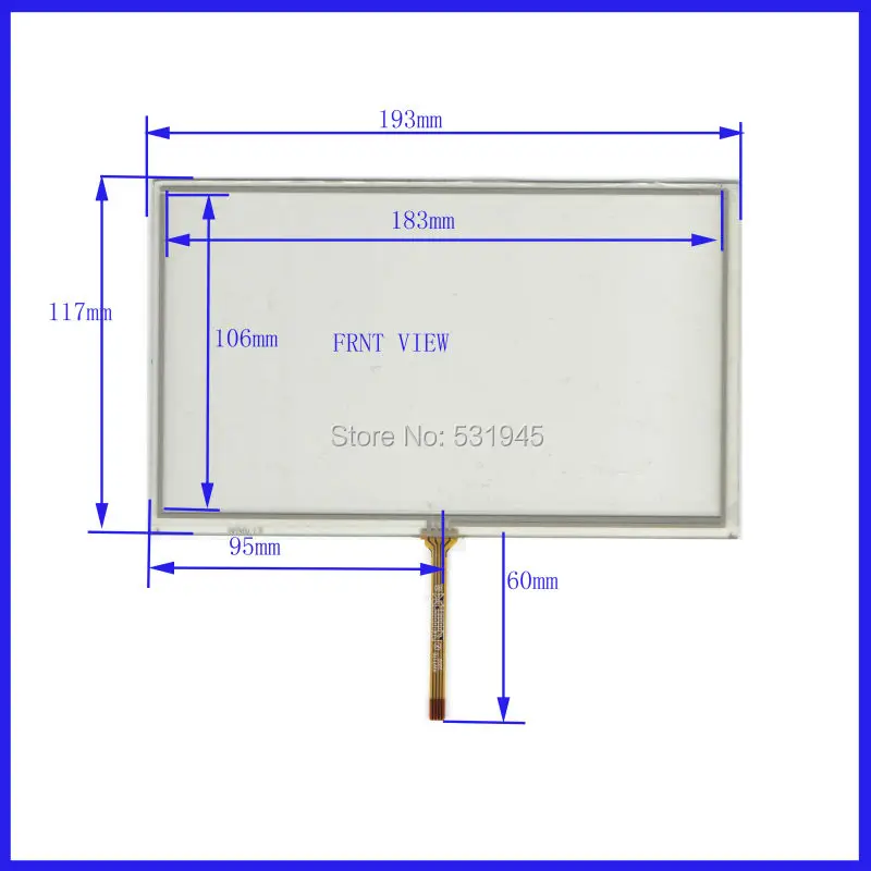 ZhiYuSunHLD-TP-2908 Compatible 8inch Touch Screen 193mm*117mm for GPS GLASS 193*117 for tblecompatible or gps touch on AT080TN64