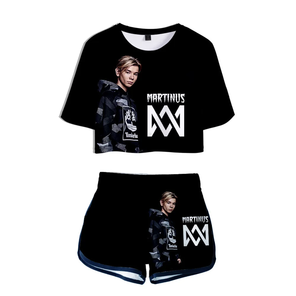 Marcus and Martinus 3D Print 2 Piece Set Women Summer Suit Conjunto Feminino Crop Top and Shorts Two Piece Outfits Matching Sets