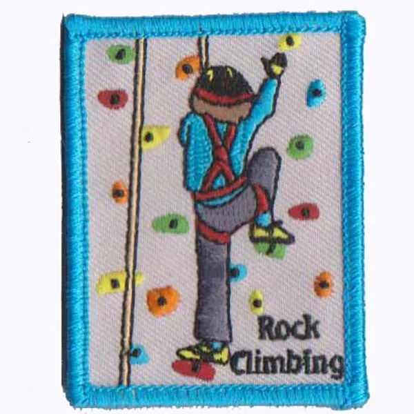 Embroidery Rock Climb Logo Patches Made by Twill with Merrow Border Competitive Price Customized MOQ free shipping