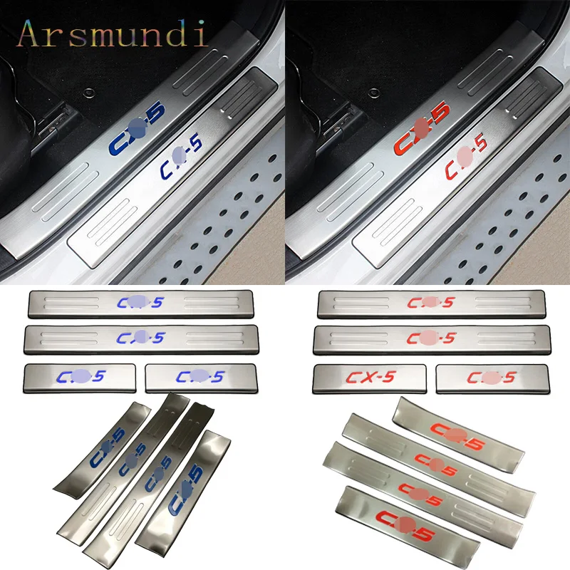 Auto accessories 2 colors Fit for Mazda CX-5 CX5 2012-2016 Stainless Steel Door Sill Scuff Plate Welcome Pedal Threshold