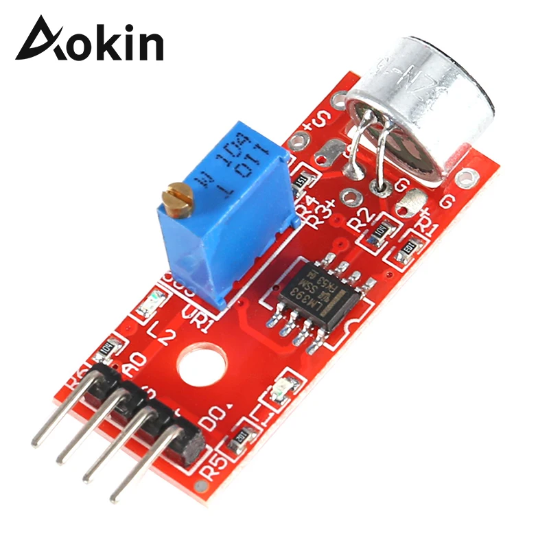 

KY-037 New 4pin Voice Sound Detection Sensor Module Microphone Transmitter Smart Robot Car for arduino DIY Kit