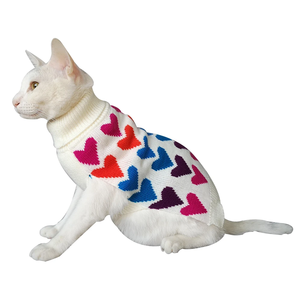 Pet Dog Clothes for Samll Dogs Love Heart Patten Sweater Design Vest Hoodie for Small Dogs Cats