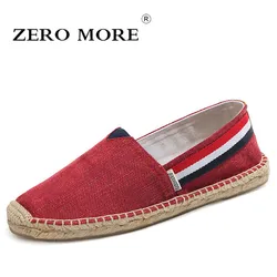 Zero more National Hemp Mens Shoes Summer Espadrilles Men 2022 Canvas Shoes Men Breathable Patchwork Men's Loafers Slip On